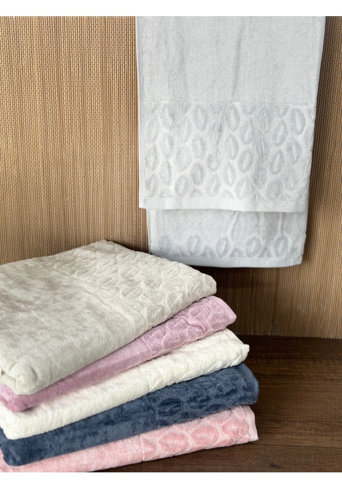 90*150 KISMİ KADİFE BADEM DESEN BANYO HAVLUSU
